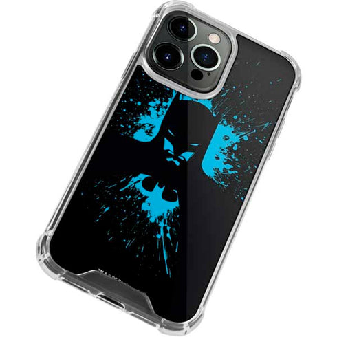 DC Comics Batman Blue Splash character shape iPhone 14 Pro Clear Case